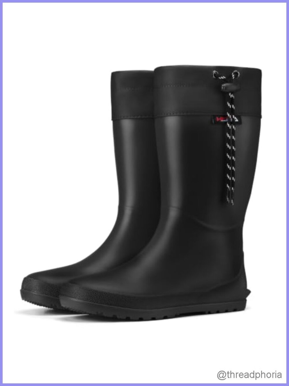 HISEA Women's Mid Calf Waterproof PVC Rain Boots Garden Shoes Foldable